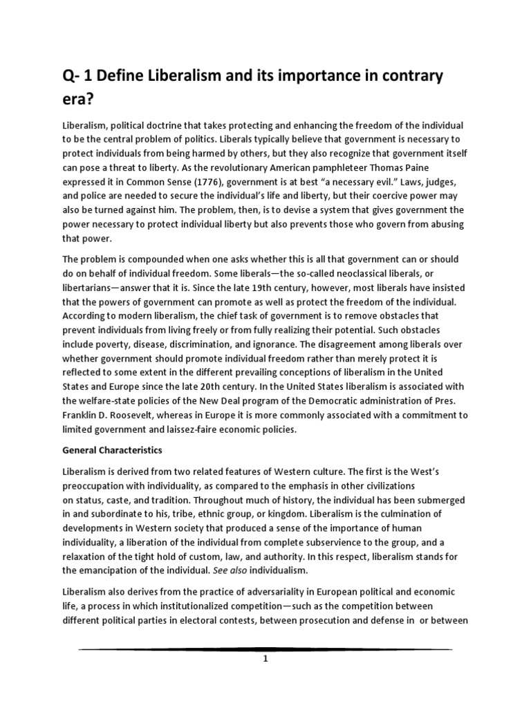 Understanding Liberalism's Role Today | PDF | Political Science ...