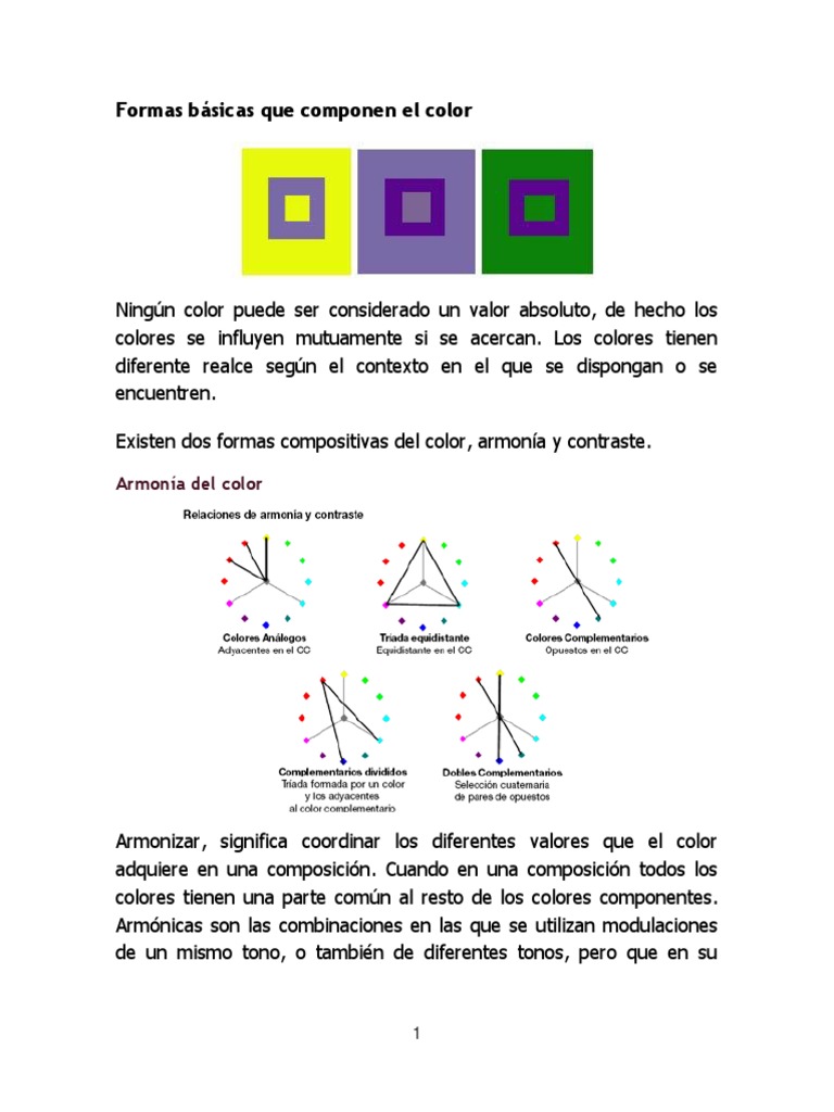 Composición y Armonía del Color | PDF | Tecnicas artisticas | Color