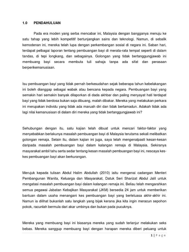 Tugasan Moral Buang Bayi