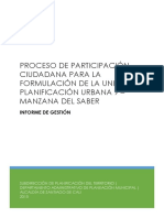 Informe de Gestión Proceso de Participación UPU 9 - Manzana Del Saber