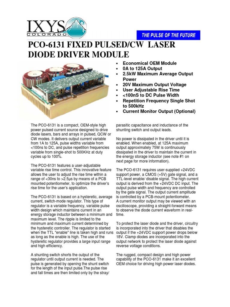 Compact OEM Pulsed Laser Diode Driver Module Provides Economical