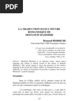Download LA TRADUCTION DANS LOEUVRE ROMANESQUE DE MOULOUD MAMMERI by Azurag Arrif SN37247144 doc pdf