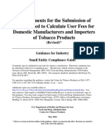 Requirements For The Submission of Data Needed To Calculate User Fees For Domestic Manufacturers and Importers of Tobacco Products