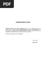 Authorization Letter: Zahida Latif