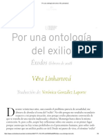 Por Una Ontología Del Exilio - Věra Linhartová