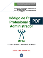 CODIGO de Etiica Profesional Del Administrador 2015 8 12 14 PDF