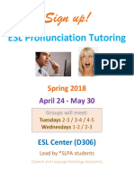 ESL Pronunciation Tutoring Spring 2018