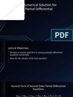 Numerical Solution for Parabolic Partial Differential Equations Implicit