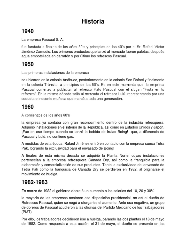 Historia de Pascual y Pato Pascual | PDF | Business | Economía (general)