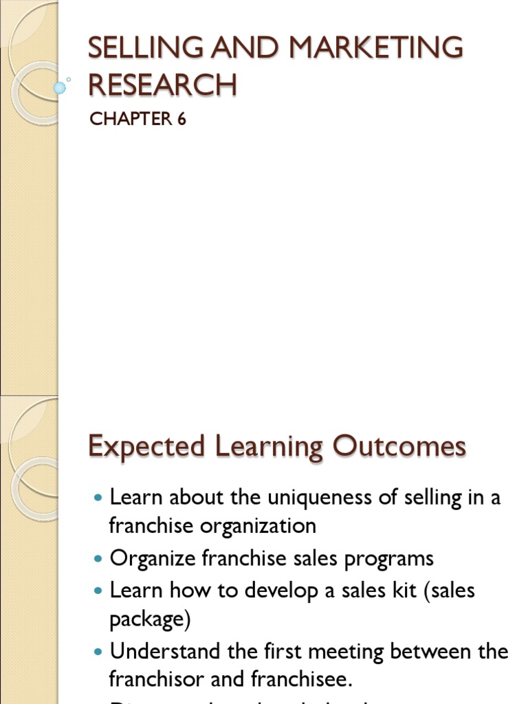 Chapter 6 Franchise Q Pdf Franchising Sales