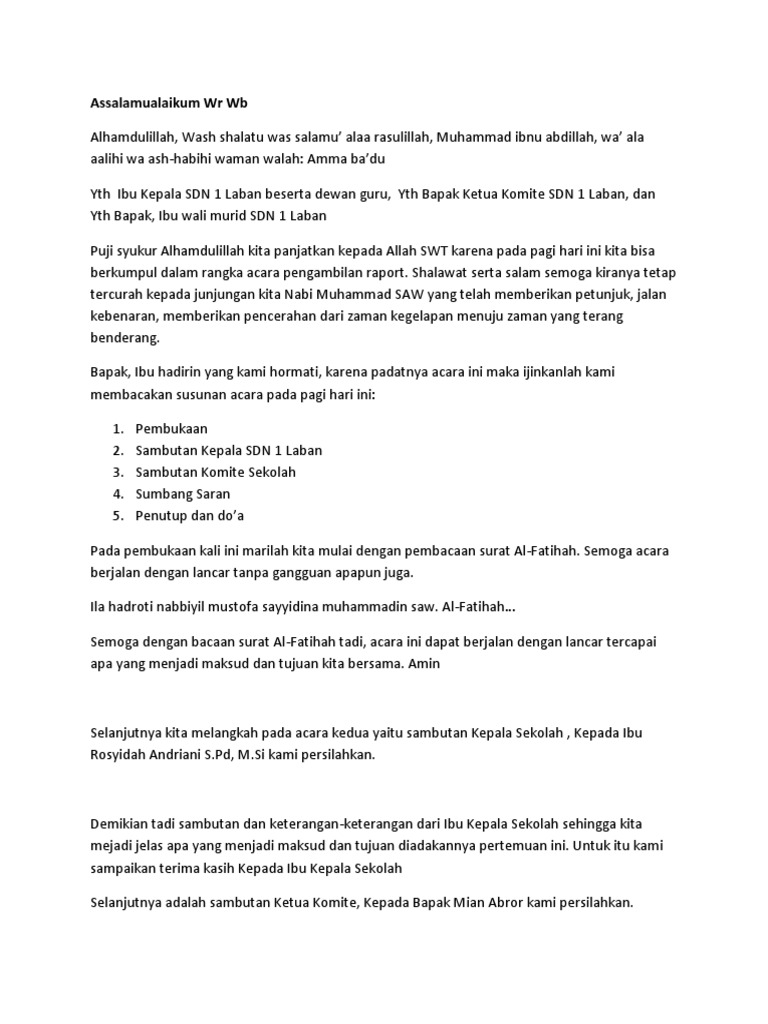 Susunan Acara Pengambilan Raport Docx