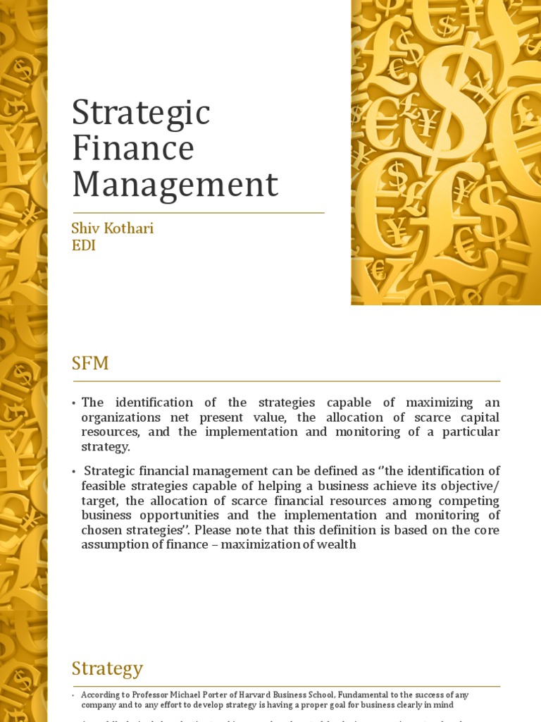Strategic Financial Management Overview | PDF | Financial Markets ...