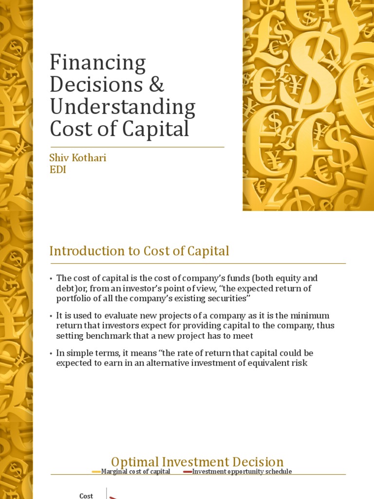 Cost of Capital | PDF | Cost Of Capital | Financial Capital