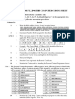 Instructions For Filling The Computer Coding Sheet: Azhagar Rajan, L.R