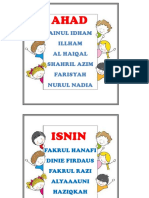 Jadual Tugasan Kelas