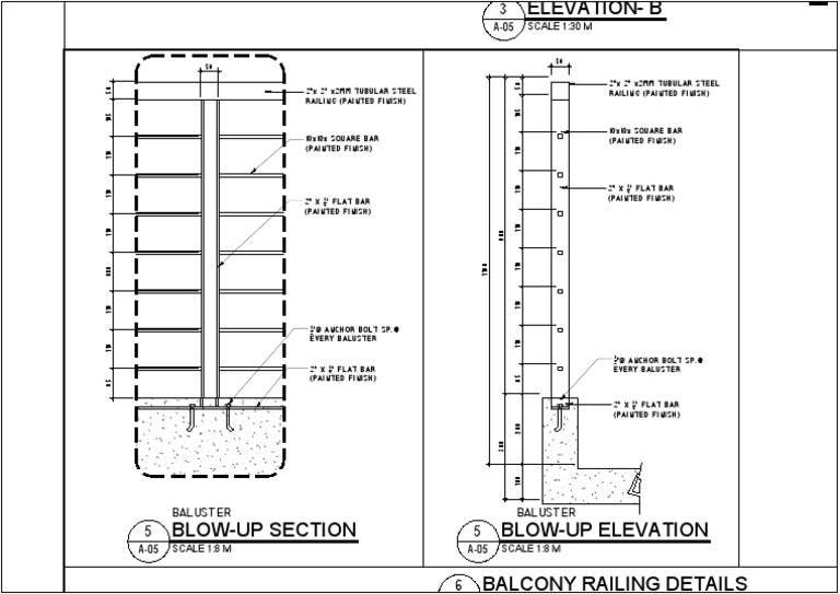 Balcony Railing Design Specifications | PDF
