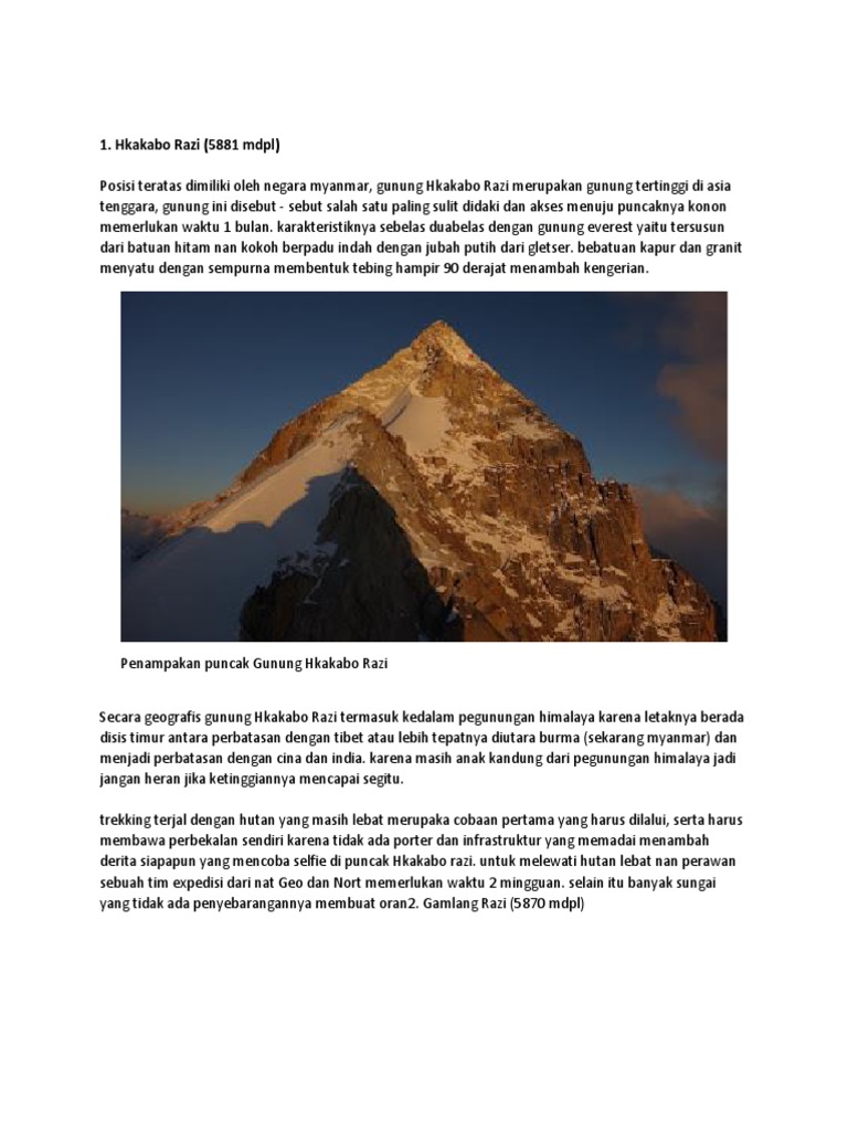 Download 66+ Gambar Gunung Hkakabo Razi Paling Bagus HD