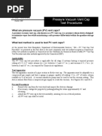Pressure Vacuum Vent Cap Test Procedure
