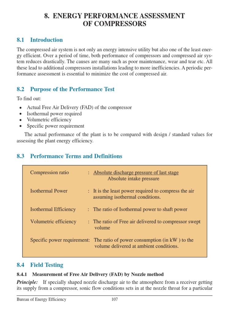 Air compressor performance assessment.pdf Pressure Measurement Nozzle