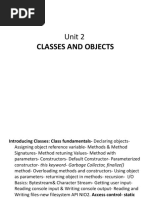 Classes and Objects: Unit 2