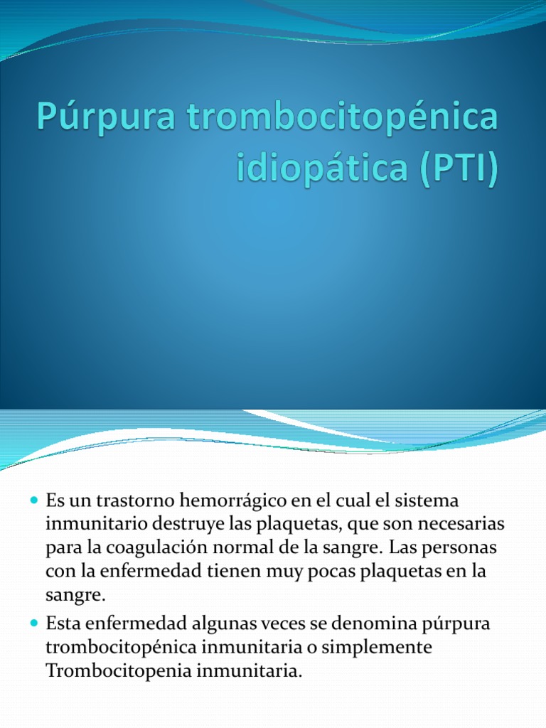 Púrpura Trombocitopénica Idiopática (PTI) PDF