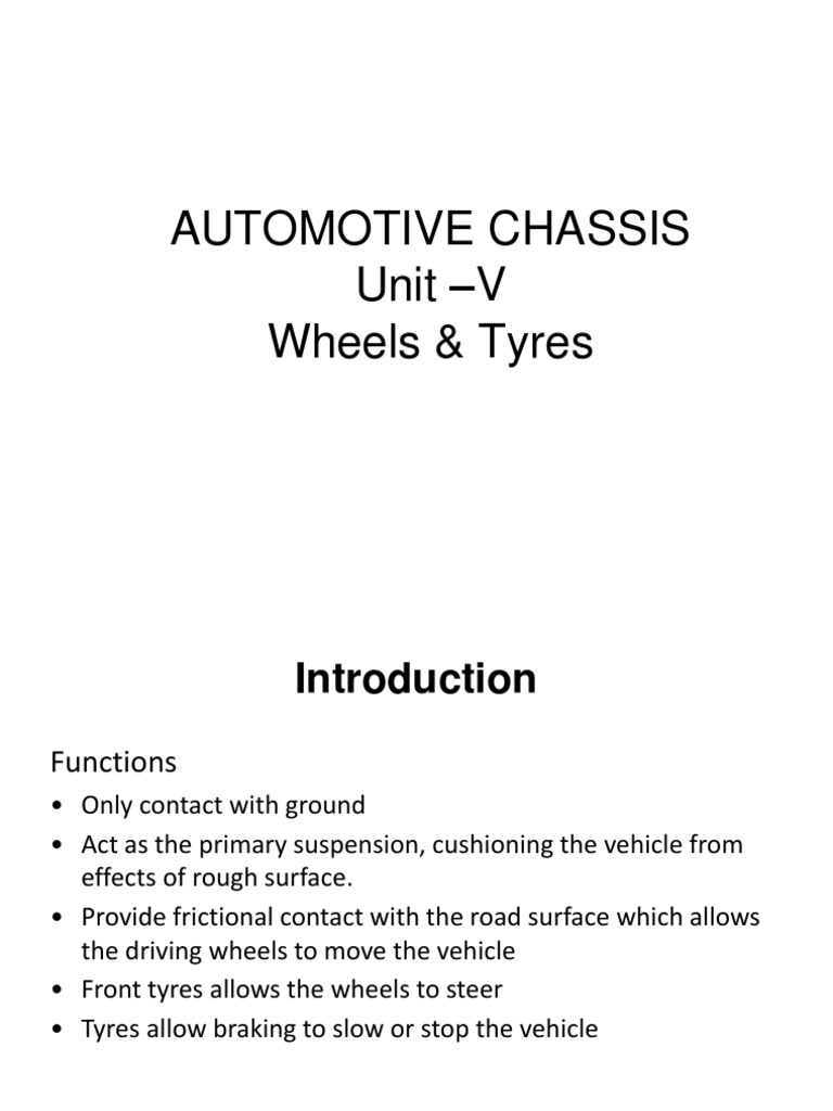 Unit5 Wheels and Tyres PDF Tire Wheel