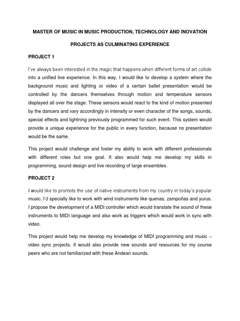 Innovative Music Production Projects | PDF