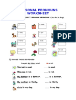 Personal Pronouns Worksheet