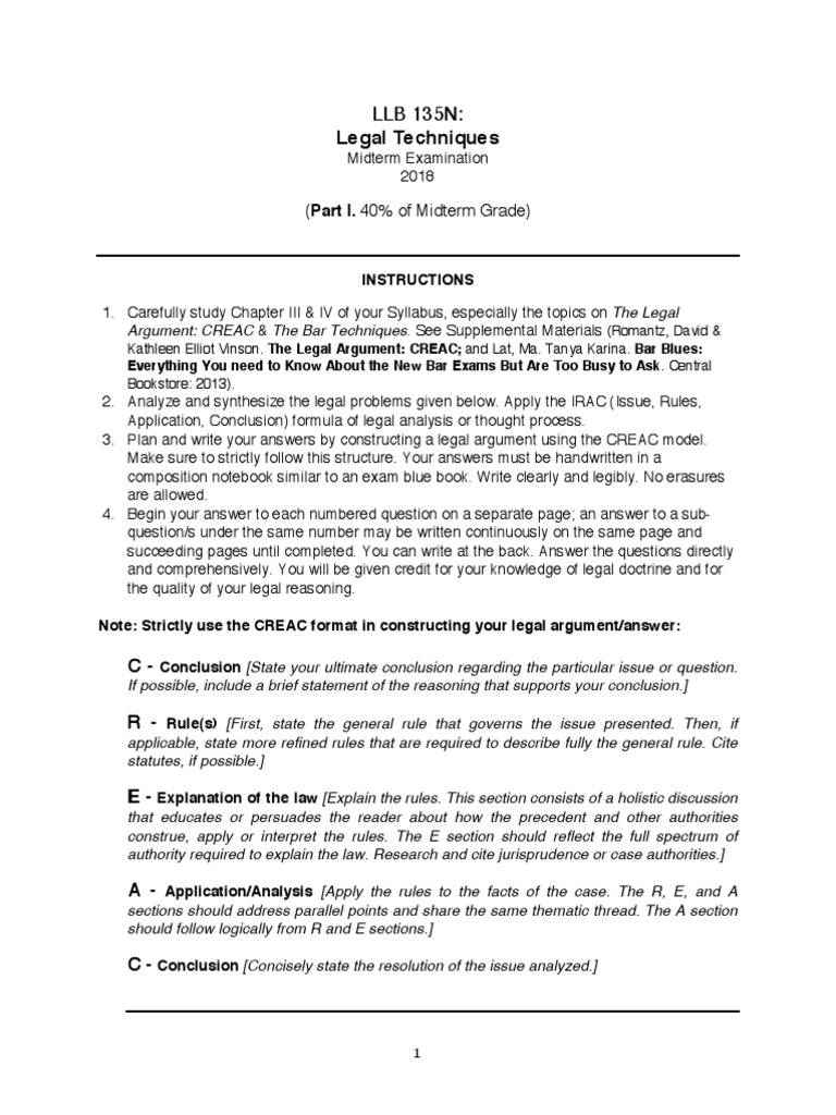 Legal Problems Creac 1 Argument Prison