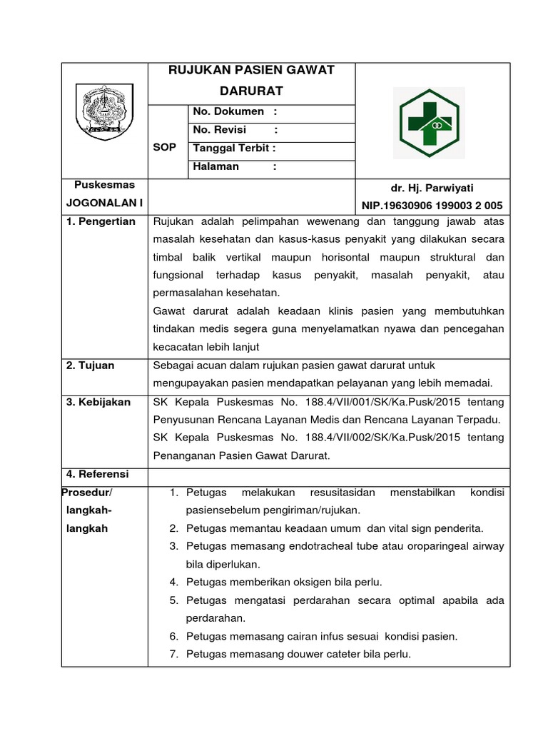 SOP Rujuk Pasien | PDF