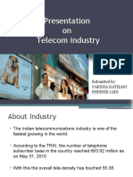 Presentation On Telecom Industry: Submitted By: Varsha Nathani Shishir Jain