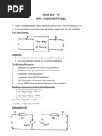 Two-Port Network: Chapter - Vi