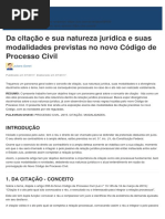 Citação_ Conceito, Natureza Jurídica e Modalidades Previstas No CPC_2015