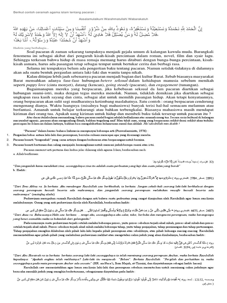 Ceramah Ttg Pacaran
