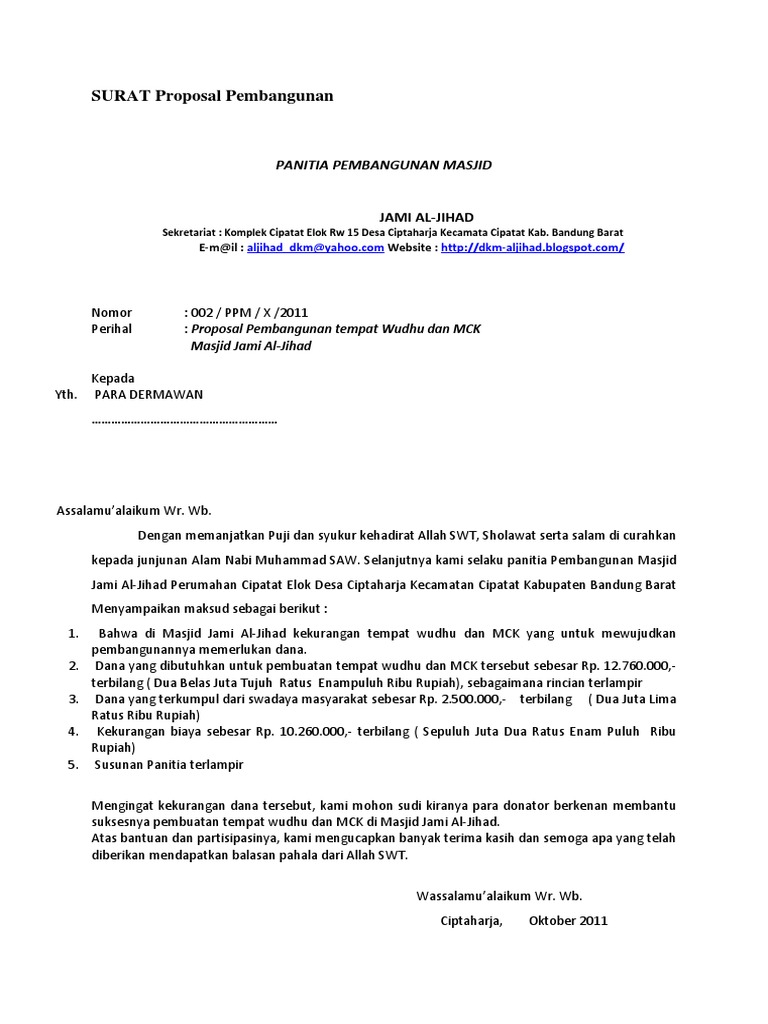 Surat Proposal Pembangunan Docx
