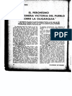 El Peronismo es la primera victoria del pueblo sobre la oligarquia. Eva Peron