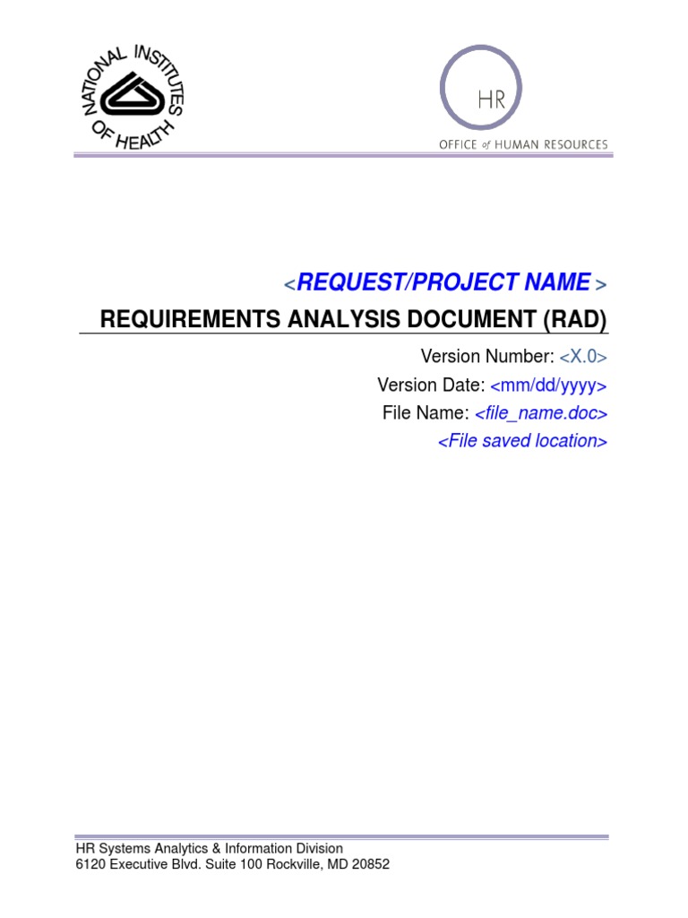 Requirements Analysis Document Template | PDF | Project Management