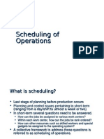 Scheduling of Operations
