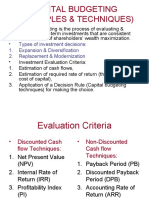 Capital Budgeting (Principles & Techniques)