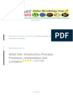 Widal Test - Introduction, Principle, Procedure, Interpretation and Limitation