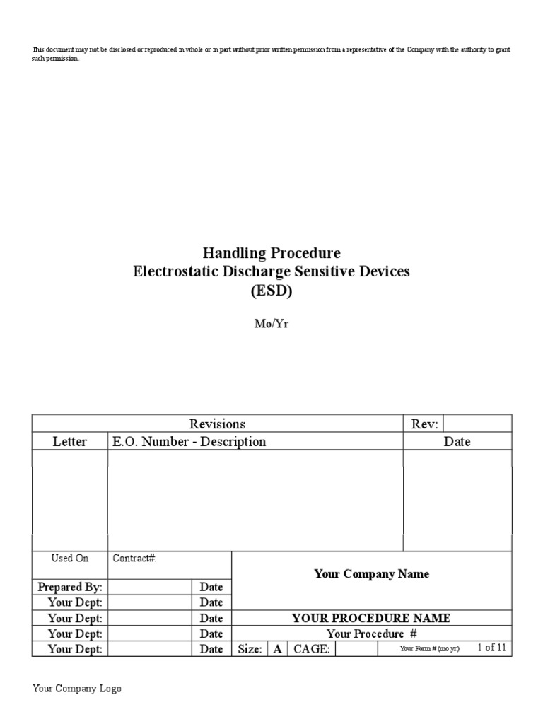 Guidelines for Handling Electrostatic Discharge Sensitive Devices | PDF ...