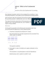 Accounting Transactions - Effect On The Fundamental Accounting Equation