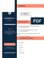 Blue and Coral Modern Resume