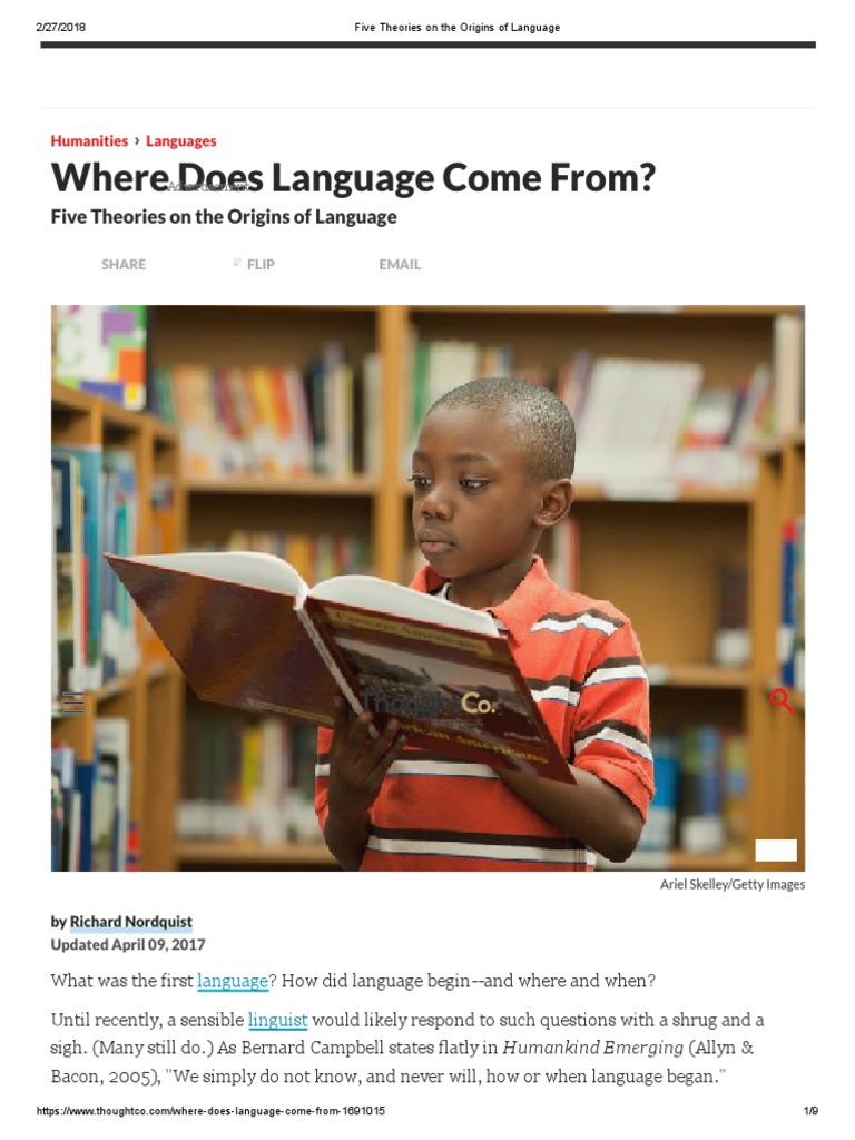 Theories on Language Origins Explained | PDF | Origin Of Language ...