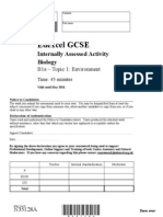 Edexcel GCSE: Internally Assessed Activity Biology