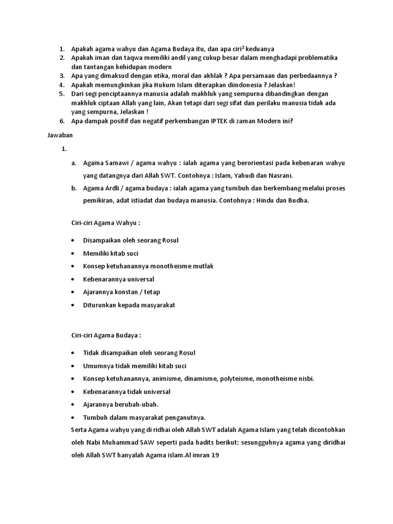 Apakah Agama Wahyu Dan Agama Budaya Itu Pdf