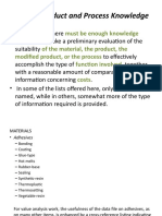 Specific Product and Process Knowledge