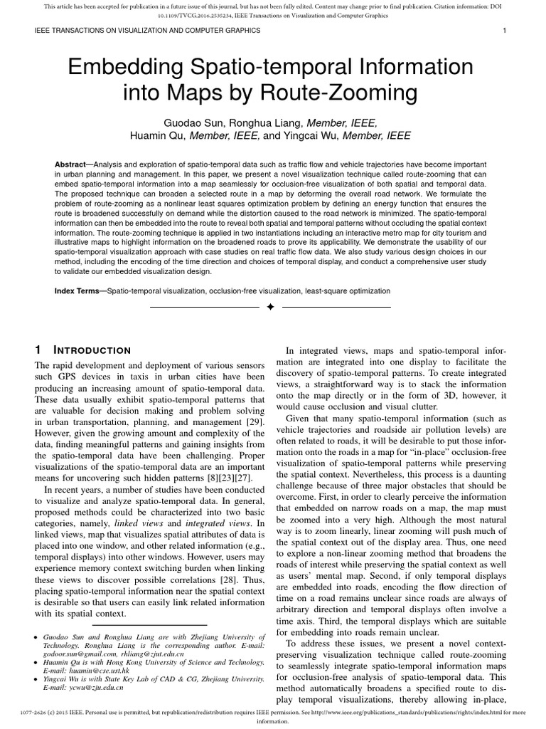 Embedding Spatio-Temporal Information Into Maps by Route-Zooming | PDF ...