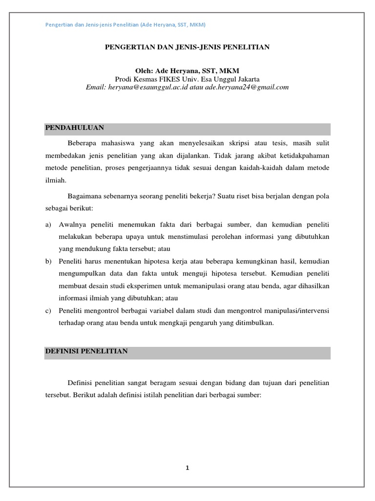 Jenis Penelitian