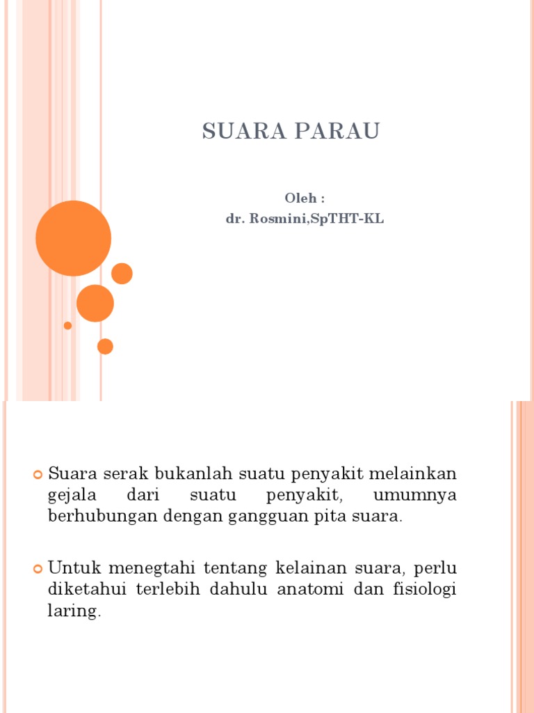 Penyebab dan Penanganan Suara Parau | PDF